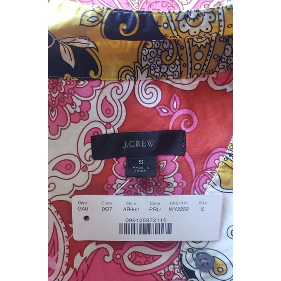 20. J.Crew Band collar cotton poplin tunic in vintage paisley - Picture 5 of 5